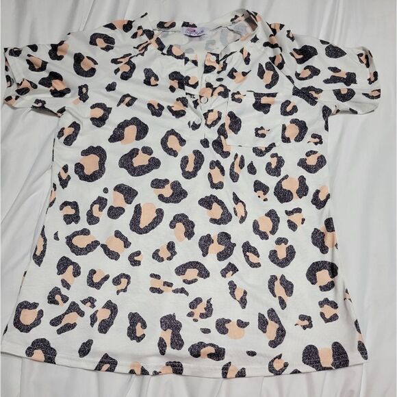 Crepe myrtle leopard print pajama set - Picture 8 of 13